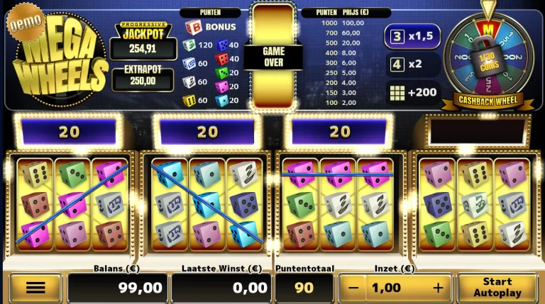 Gameplay of Mega Wheels from Air Dice.